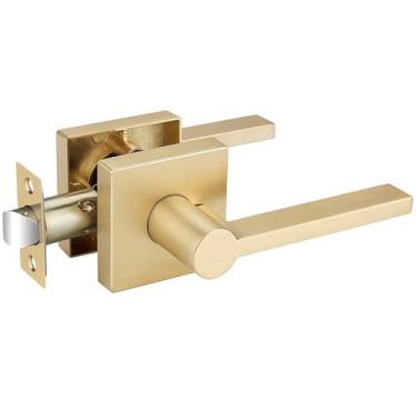 Imagem de Maçaneta de porta EHOMEWARE, porta de passagem de latão acetinado, pac