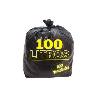 Imagem de Saco De Lixo 100 Litros Preto Resistente Pacote 100 Unidades - Higipac