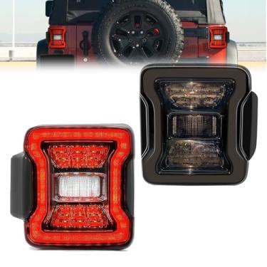Imagem de Shocklight Luzes traseiras de LED compatíveis com Jeep Wrangler JK JKU 07 08 09 10 11 12 13 14 15 16 17 18 com seta/luz de freio, luz de corrida e luz de ré - um par