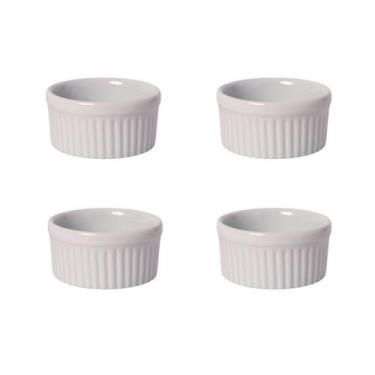 Imagem de Kit 4 Ramekin Canelado 5,5cm 60ml em Porcelana Branca - Bot Art