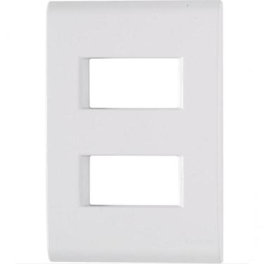 Imagem de Kit 9 Placa 2 Postos Afastados 4x2 Tramontina Liz Branca