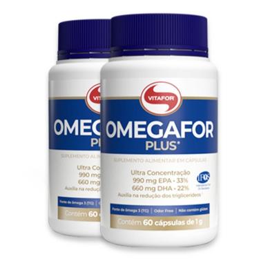 Imagem de Kit 2 ômegafor Plus 1000mg Vitafor 60 Cápsulas