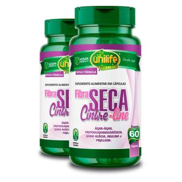Imagem de Kit 2 Emagrecedor Fibra Seca Cinture Line 60 Cápsulas Unilife