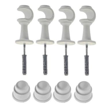 Imagem de Kit 4 Suporte Para Varao Cortina Com Ponteira 28mm Cor Branco - BM ATA