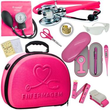 Imagem de Kit Enfermagem Maleta Completa Estagio Super Luxo - Love Saude, ROSA I