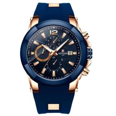 Imagem de Relógio Masculino Silicone A Prova D´agua Esportivo Quartzo Azul