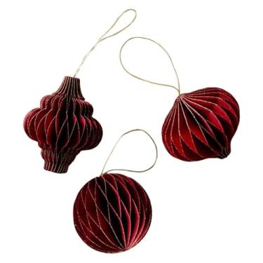 Imagem de Generic Decorações de Natal de Papel para Pendurar em Formato de Favo de Mel, Decorações de Papel para Pendurar No Jardim, Aniversário, Ano E, 3 peças