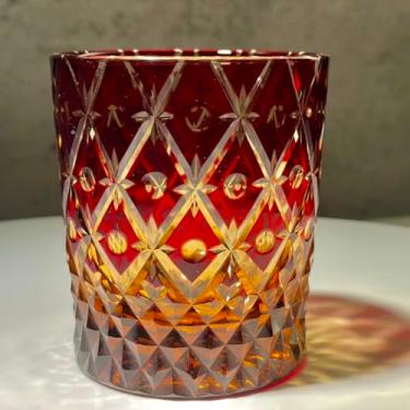 Imagem de suigetsu Conjunto de copos de uísque com corte de cristal, estilo tradicional japonês Edo Kiriko, as cores da bandeira americana vidro cortado à mão, padrão de diamante, para bebidas e coquetéis