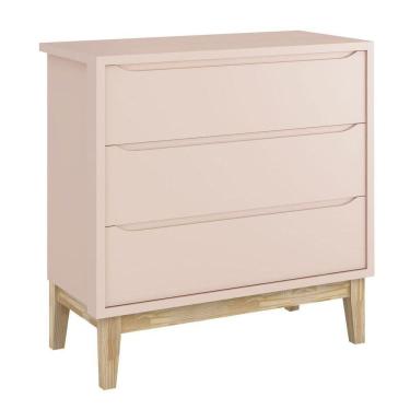 Imagem de Cômoda Gaveteiro Classic New Rosa Fosco Com Natural - Moveisaqui