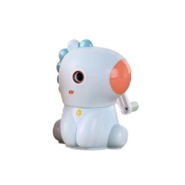 Imagem de GZBABY Apontador de lápis manual, manivela com espessura de ponta ajustável, formato de dinossauro fofo (azul)