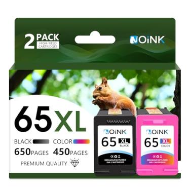 Imagem de NOINK Cartuchos de tinta 65XL de alto rendimento de substituição para HP 65XL, pacote combo preto/colorido, funciona com impressora Envy 5055 5000 5070 DeskJet 3755 3700 2600 AMP 100 impressoras série