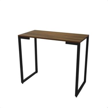 Imagem de Mesa Aparador Buffet Industrial 90x45x90 em MDF com Pés de Aço Preto – Balcão Moderno para Sala, Escritório ou Hall(Freijó)