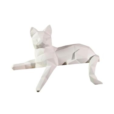 Imagem de Bothyi Estátua de gato decorativa para estante, ornamento em resina, escultura de animal decorativa, obra de arte para centros de mesa, quarto, corredor, Altura 18.5 Cm