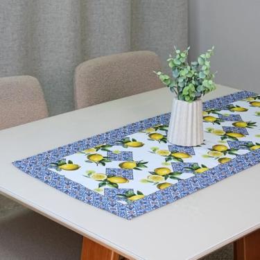 Imagem de Caminho de Mesa em Microfibra, 125 x 43 cm, 100% Poliéster, Decorativo, Design Elegante para Sala de Jantar (Verde - Limão)