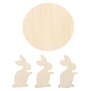 Imagem de Suporte de bolo de madeira rústico expositor de bolo decorativo bandeja de bolo de madeira para festa de aniversário casamento (Coelhinho)