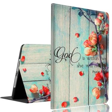 Imagem de SOMFUAKA Capa para Samsung Galaxy Tab A9 Plus 27.9 cm 2023, fina, dobrável, com hibernar/despertar automático para Galaxy Tab A9+ modelo 11'2023 (SM-X210/X216/X218), Salmo 46-5 flores vermelhas