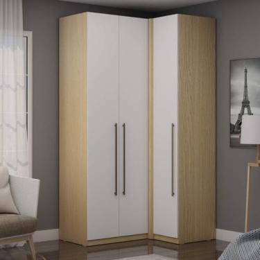 Imagem de Guarda Roupa de Canto Modulado 135x85cm 3 Portas 3 Gavetas Zeus 2067 G