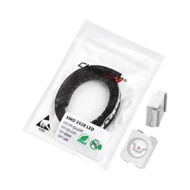 Imagem de Kit De Diodos LED SMD 3528 1210 100pcs Verde Vermelho Branco Quente Az