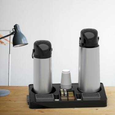 Imagem de Bandeja Organizadora Porta Garrafa Grande Sachês Açúcar Café Chá Preto