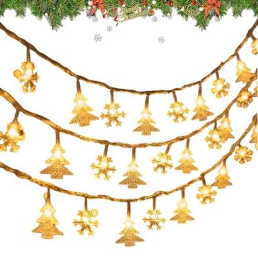 Imagem de Luzes de Cordão de Natal | 4.88 m Operado por Bateria - Cordão de Luzes de Fada LED para Natal | Para Decoração Doméstica Jardim Quintal Pátio Alpendre Sala Quarto Escritório