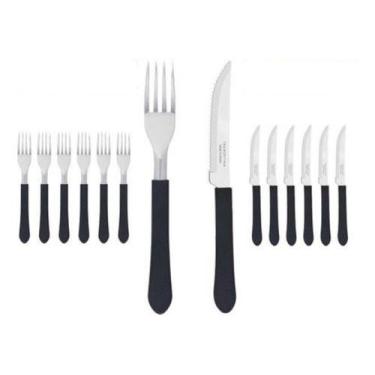 Imagem de Kit Restaurante 24 Talheres Tramontina 12 Garfos + 12 Facas - Tramonti