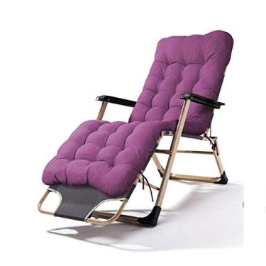 Imagem de Espreguiçadeira com almofada acolchoada reclinável ao ar livre, espreguiçadeira reclinável dobrável portátil - cadeira de gravidade zero para uso interno, acampamento, pátio, gramado