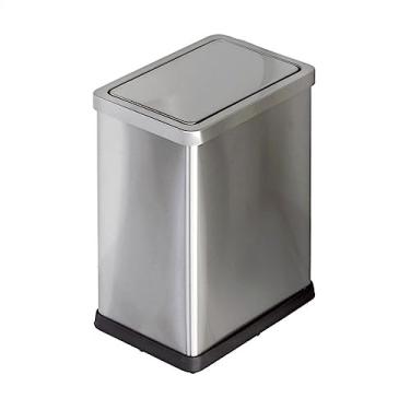 Imagem de uhyOHF Caixote do lixo, vaso sanitário, lixeira com tampa, aço inoxidável, casa, sala de estar, banheiro, simples, cesta de papel higiênico estreita e pequena com tampa Recipiente de armazenamento de