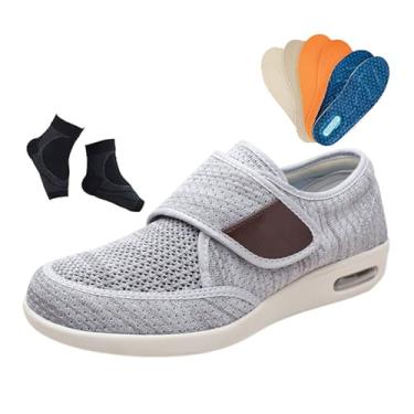 Imagem de Calçado Masculino Para Diabéticos Com Edema, Calçado Homem Leve E Extra Largo Com Almofada De Ar Para Caminhada E Diabéticos, Casa Extra Larga Confortável Interior Exterior Ofereça(Light dark,53 EU)