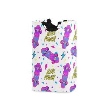 Imagem de xigua Skates Cesto de lavanderia grande com alça, cesto de roupas dobrável, cesta de armazenamento dobrável para organização de brinquedos e roupas no quarto, banheiro e lavanderia