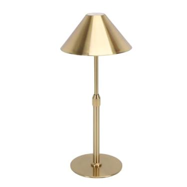 Imagem de Asixxsix Abajur Sem Fio, Abajur de Ouro Retrátil Recarregável USB Com Controle de Toque Com Altura Ajustável e Escurecimento Contínuo de 3 Cores, para Quarto, Sala de Estar, Escritório