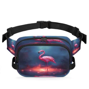 Imagem de Pochete de animais flamingo floresta para mulheres e homens com alça ajustável bolsa de cinto bolsa transversal bolsa de peito bolsa tiracolo bolsa tiracolo bolsa tiracolo, Cor 1
