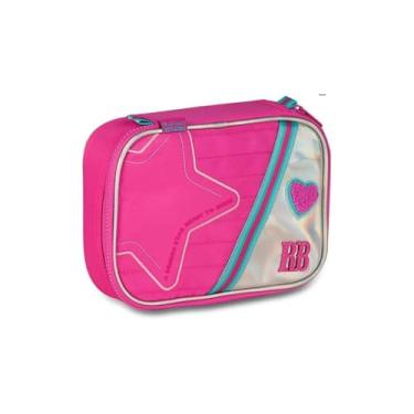 Imagem de Estojo Quadrado Tie Dye Roxa, Poliéster, 26x16,5x6cm, 2,5 Litros, 13 Espaços para Lápis, com Bolso de Redinha