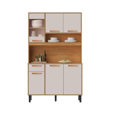 Imagem de Armário De Cozinha Compacta 120cm Nápoles Off White Madeira Itatiaia