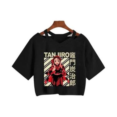 Imagem de Camiseta Feminina Demon Slayer Nezuko Kimetsu No Yaiba Cropped Tanjiro