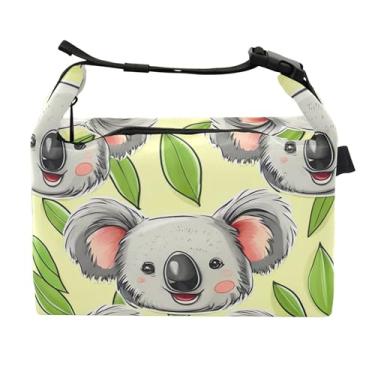 Imagem de TSENQUE Linda lancheira personalizada com estampa de coala, amarelo claro, para mulheres, meninas, alça de ombro ajustável, para trabalho, isolamento floral