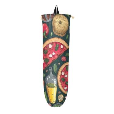 Imagem de Pizza com vários ingredientes, protetor de saco para sacolas plásticas, suportes de sacolas plásticas, organizador de sacolas para armazenamento de sacolas plásticas de cozinha