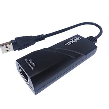 Imagem de Placa De Rede Exbom Ul-1200, Rj45, Externa, USB 3.0, Gigabit 10/100/1000mpbs, Plug And Play