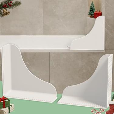 Imagem de Pacote com 2 protetores de respingos de chuveiro sem adesivo com ventosas fortes, bloqueador de água de canto de banheira reutilizável para vedação segura e remoção fácil, mantenha a água no chuveiro