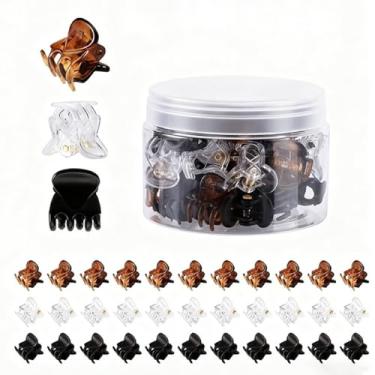 Imagem de Bestac Mini clipes multifuncionais, conjunto de 36 peças para penteados de todas as idades, clipes duráveis e resistentes para franja, tranças e penteados (preto + transparente + marrom)