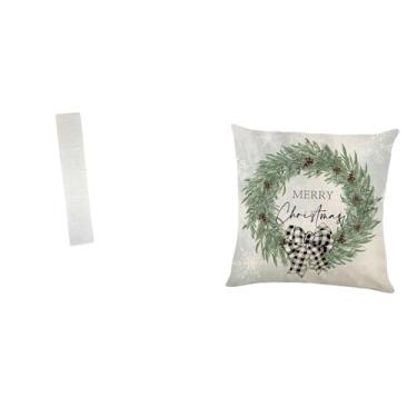 Imagem de Whtkoph Conjunto de Cúpula de Abajur de Natal E Capa de Almofada para Sala de Estar, Sofá, Casa, Escritório, Decoração de Interiores, Capa para Abajur.