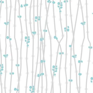 Imagem de Papel de parede moderno 43,9 cm x 203,2 cm papel de parede branco descasque e cole Boho Birch-Twig Stripe Papel de parede autoadesivo removível para banheiro quarto prateleira armário decoração vinil