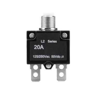Imagem de Generic Redefinir Interruptor Térmico do Disjuntor para Proteção contra Sobrecarga do Gerador, Design Compacto para Uso Automotivo e Industrial, Preto, 1 Peça (20A)