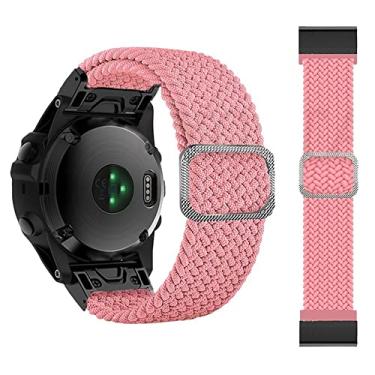 Imagem de AXPTI Pulseira de nylon de 22 de 26 mm para Garmin Fenix 6 6X Pro Fenix 7 7X 5 5X Plus 3HR Forerunner 935 945 Epix de liberação rápida (D, para Descent Mk2 Mk2i)