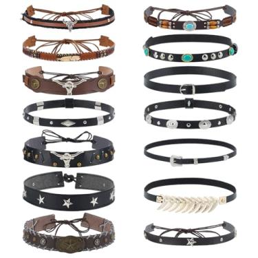 Imagem de OLYCRAFT 12 peças de faixas de chapéu de caubói étnico ocidental, cintos, faixas de caubói com contas, suprimento de cowboys, chapéus de substituição rurais clássicos, faixas de chapéu de cowgirls