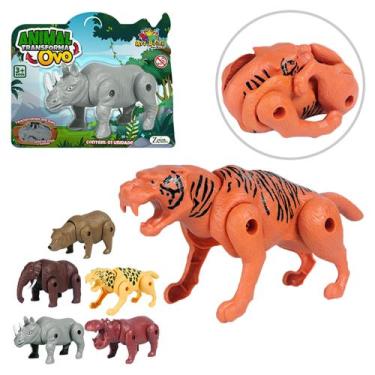 Imagem de Animais de brinquedo boneco transformers ovo monta e desmonta transfor