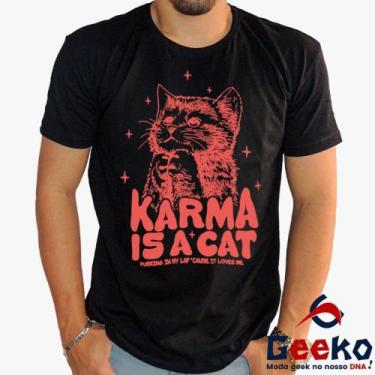Imagem de Camiseta Taylor Swift 100% Algodão Karma is a Cat Geeko, Preto gola ca