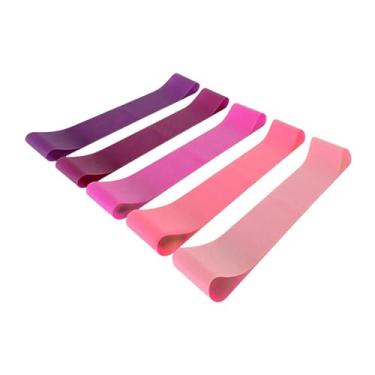 Imagem de Dynwave Conjunto de 5 Faixas Elásticas de Resistência para Treino em Casa, Equipamento Portátil para Academia, Ideal para Homens e Mulheres, Rosa