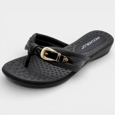 Imagem de Chinelo Anabela Piccadilly Fivela Feminino - Preto, 37