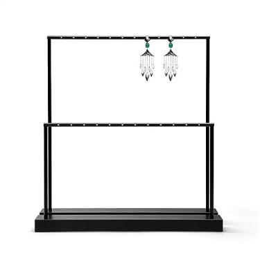 Imagem de Suporte de joias para brincos, suporte de armazenamento de joias, suporte de colar de metal para anéis de armazenamento, brincos, pulseiras (preto) suporte de armazenamento de joias (grande)