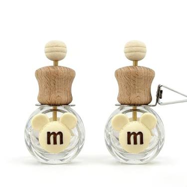 Imagem de Pacote com 2 garrafas de vidro recarregáveis com clipe de ventilação – Difusor de óleo essencial de purificadores de carro, acessórios universais de carro para a maioria dos veículos-Bear-A4